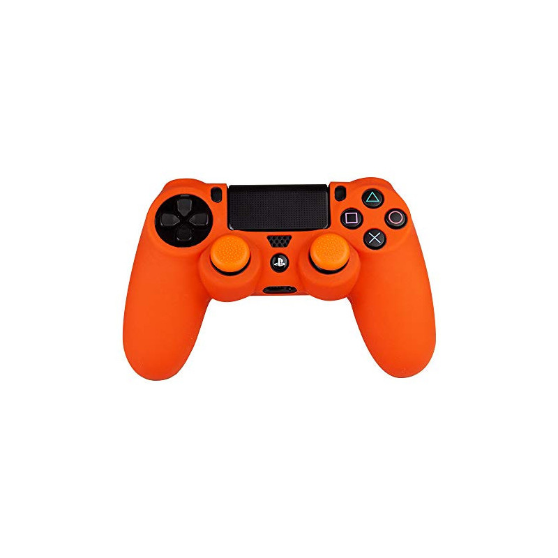 PS4 FUNDA SILICONA NARANJA + GRIPS - FUNDA SILICONA + GRIPS NARANJA