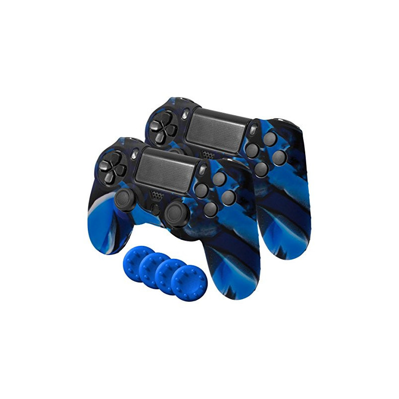 PS4 FUNDA SILICONA X2 GRIPS THUMB X4 - GRIPS THUBS X4 FUNDA SILICONA X2