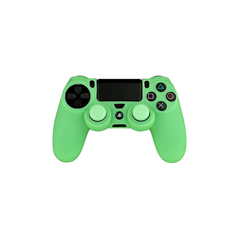 PS4 FUNDA SILICONA + GRIPS VERDE