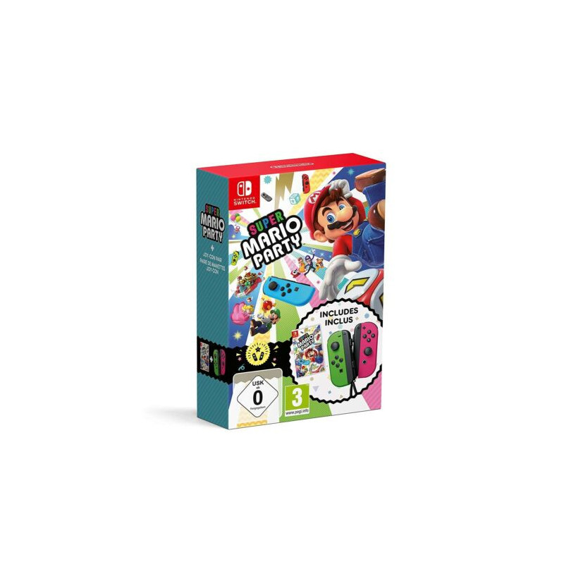 SW SUPER MARIO PARTY + JOYCON VERDE ROSA