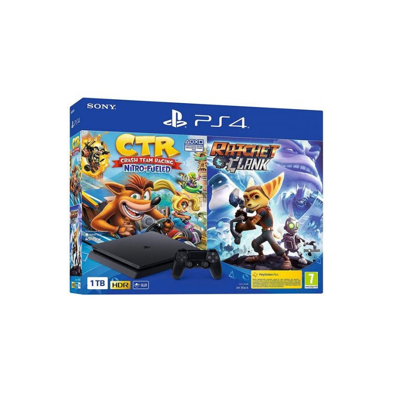 PS4 CONSOLA SLIM 1TB. + CRASH RACING + RATCHET