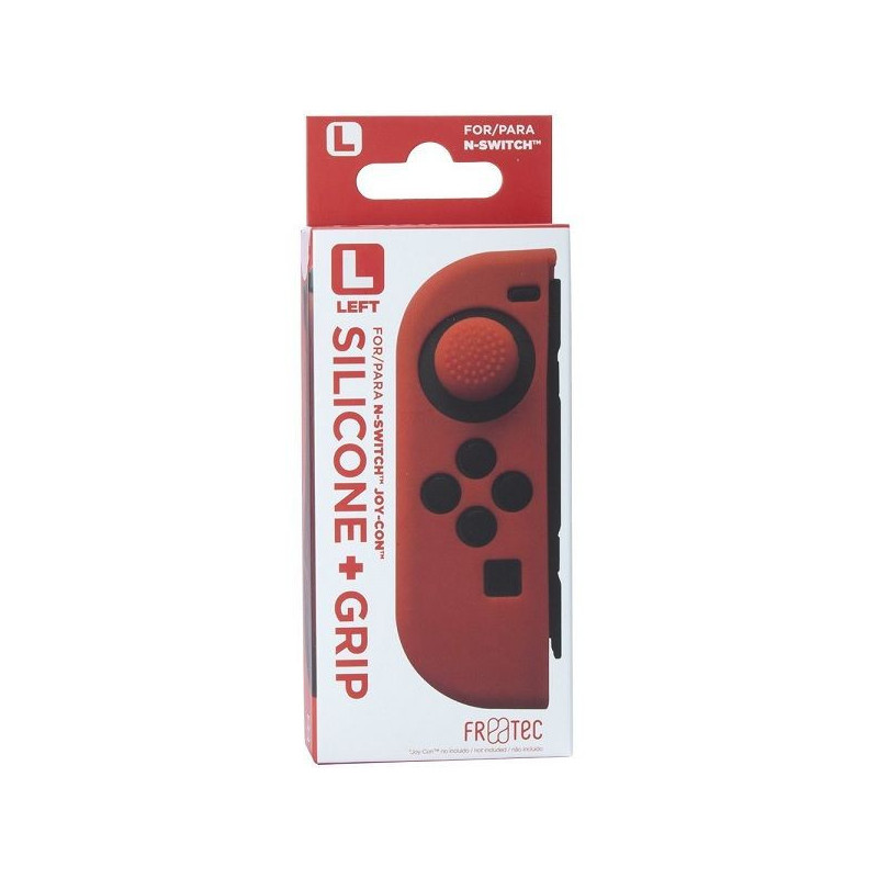 SW FUNDA SILICONA JOYCON + GRIP ROJO IZQUIERDO