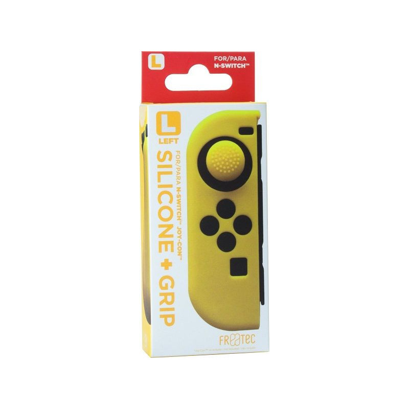 SW FUNDA SILICONA JOYCON + GRIP AMARILLO IZQUIERDO