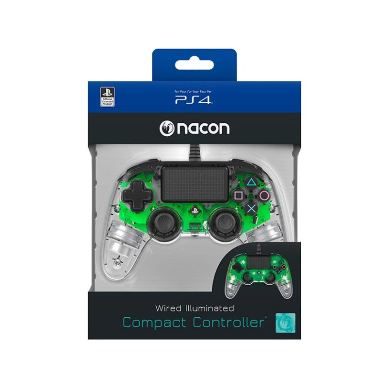 PS4 MANDO CON CABLE NACON TRANSPARENTE V - MANDO CON CABLE NACON TRANSPARENTE VERDE