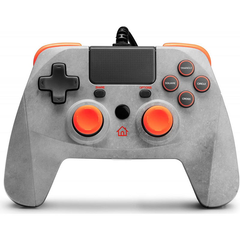 PS4 MANDO CON CABLE SNAKEBYTE GRIS - NARANJA