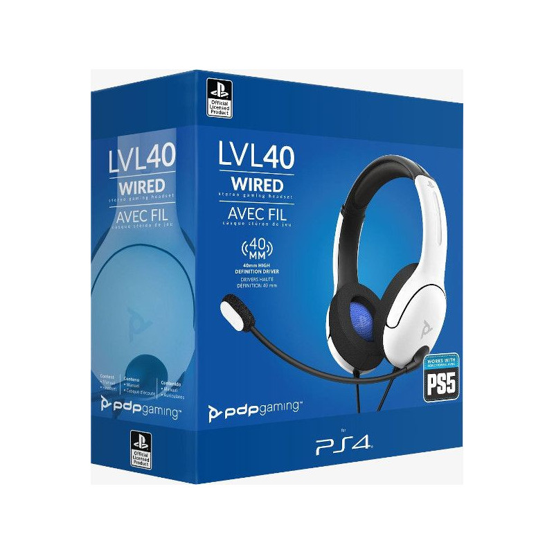 PS4 AURICULARES LVL40 BLANCO PDP