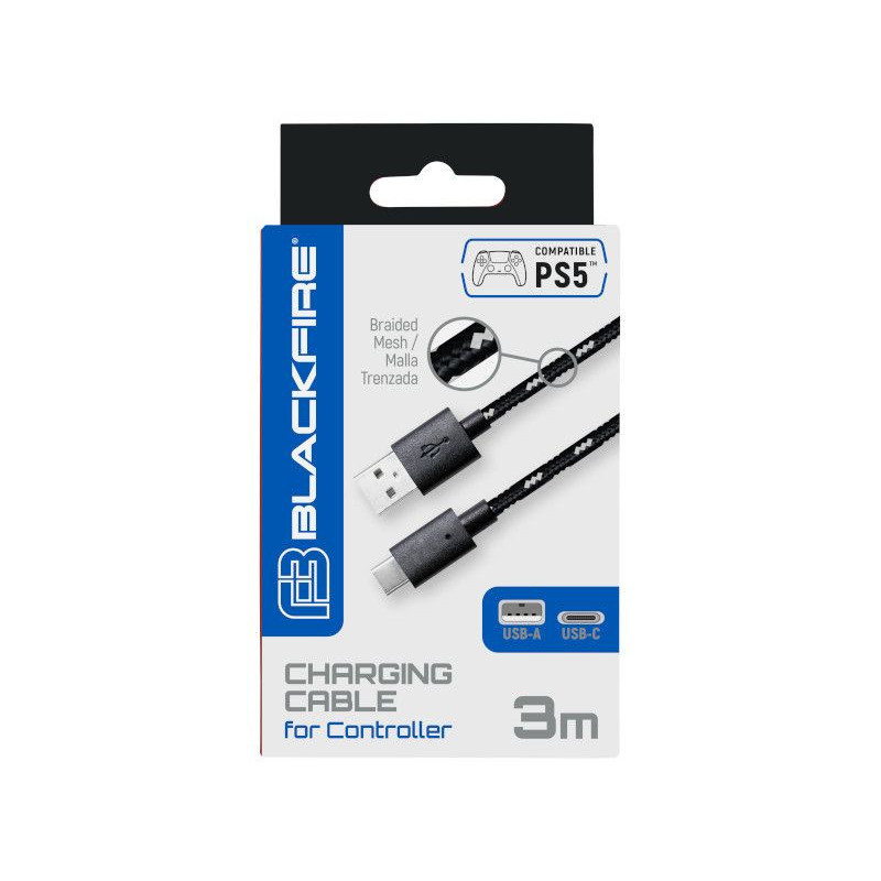 PS5 CABLE CARGA MANDO 3 M. BLACKFIRE