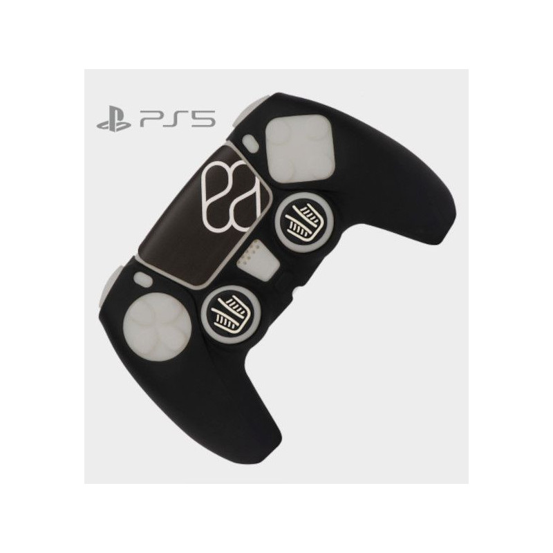 PS5 FUNDA SILICONA + GRIPS BASIC NEGRO FR-TEC