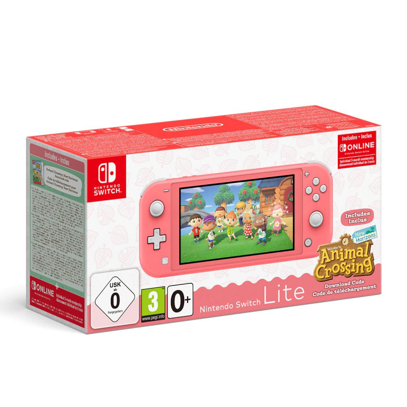 SW CONSOLA LITE CORAL + ANIMAL CROSSING: NEW HORIZONS (CODIGO DESCARGA) + 3 MESES NINTENDO SHOP ONLINE