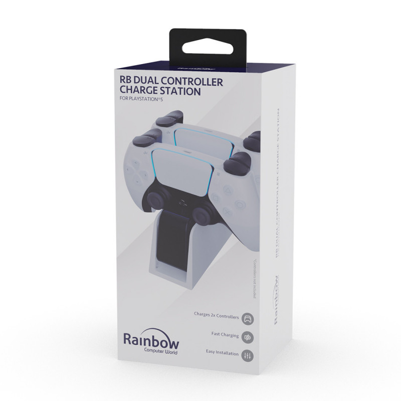 PS5 CARGADOR DUAL CONTROLLER RAINBOW