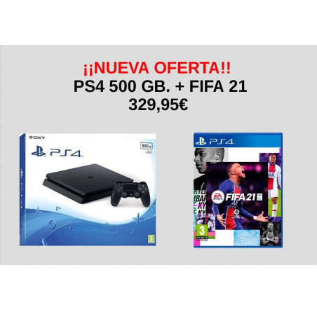 PS4 PACK CONSOLA SLIM 500GB + FIFA 21