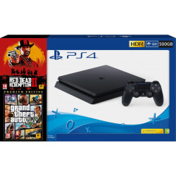 PS4 CONSOLA SLIM 500 GB + RED DEAD REDEMPTION II + GTA V PREMIUM EDITION