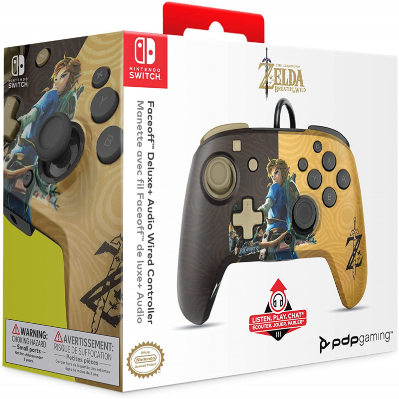 SW MANDO PRO CON CABLE ZELDA BREATH OF THE WILD NEGRO/ORO FACEOFF PDP