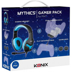 PS4 AURICULARES GAMER PACK: AURICULAR + BASE + GRIPS  KONIX