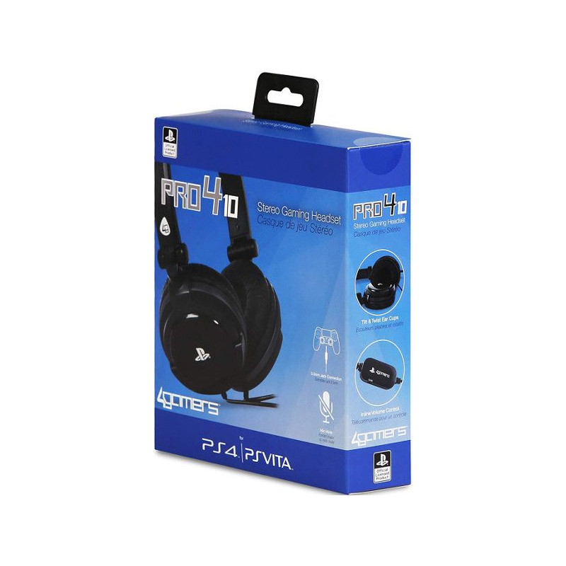 PS4 AURICULARES PRO4-10 NEGRO 4GAMERS