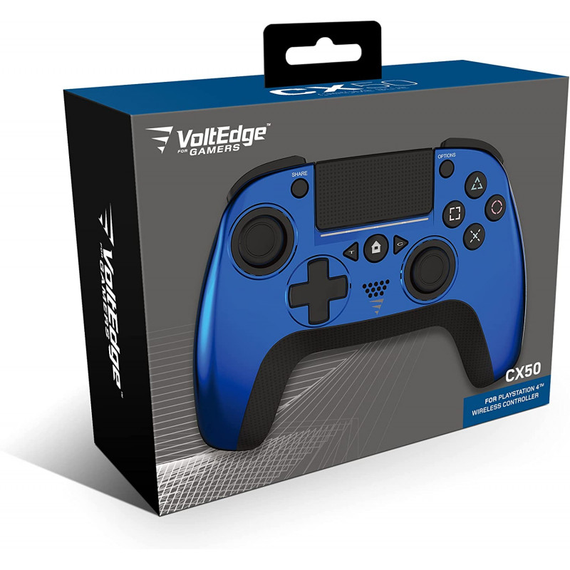 PS4 MANDO WIRELESS CHROME AZUL VOLTEDGE CX50