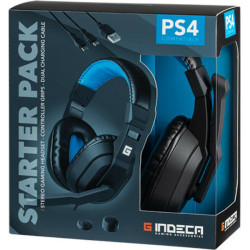 PS4 AURICULARES STARTER PACK + GRIPS + CABLE DE CARGA INDECA