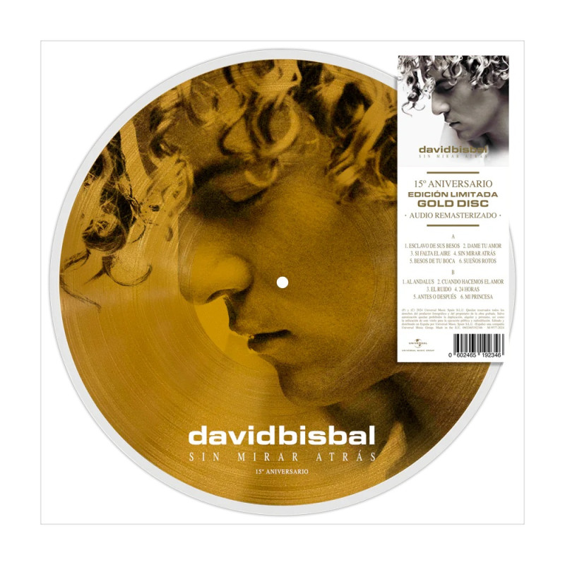 DAVID BISBAL - SIN MIRAR ATRÁS (EDICIÓN 15º ANIVERSARIO) (LP-VINILO) PICTURE GOLD