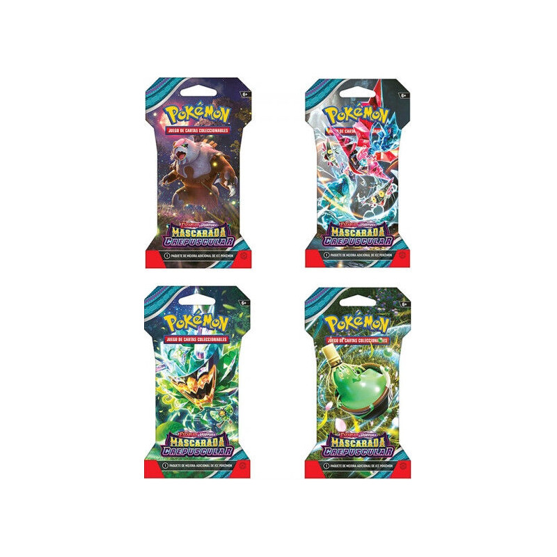 SOBRE CARTAS POKEMON ESCARLATA / PURPURA MASCARADA CREPUSCULAR BLISTER
