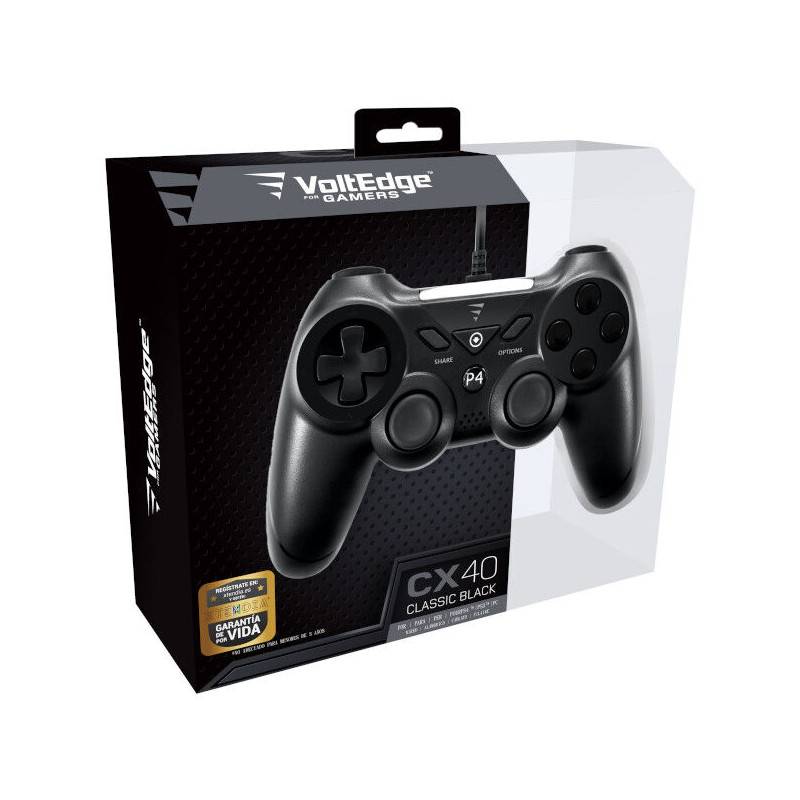 PS4 MANDO CON CABLE CX40 NEGRO VOLTEDGE