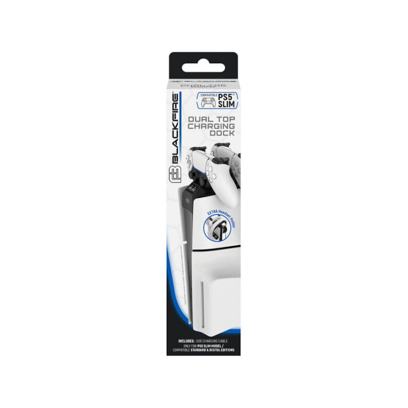 PS5 ESTACIÓN DE CARGA SLIM 2 MANDOS BLACKFIRE